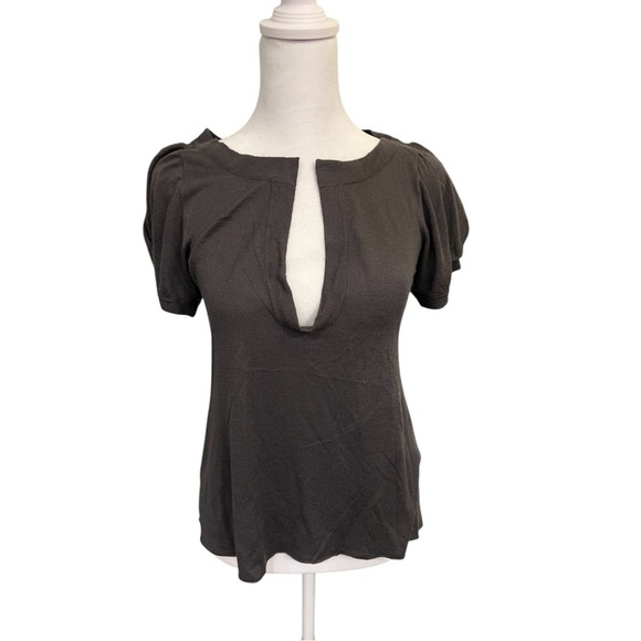 Maje Gray brown Puff Sleeve cashmere blend Blouse - Picture 1 of 5
